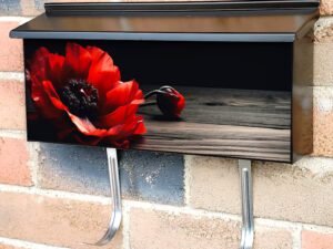Red Poppy As A Symbol Of Memory For The Fallen In The War Townhouse Mailbox Cover
