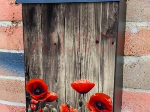 Red Poppies As A Symbol Of Memory For The Fallen In The War Colonial Mailbox Cover