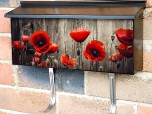 Red Poppies As A Symbol Of Memory For The Fallen In The War Townhouse Mailbox Cover