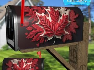 Red and White Canada Day Maple Leaf 2 Decorative Rural Farm Mailbox Cover