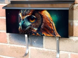 Owl Face Portrait Townhouse Mailbox Cover