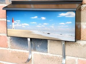 Old Lighthouse Searchlight Beam Through Mariner Townhouse Mailbox Cover