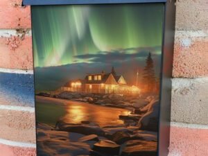 Northern Lights Sky Magical View Colonial Mailbox Cover