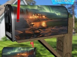 Northern Lights Sky Magical View Decorative Rural Farm Mailbox Cover