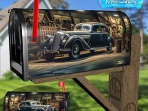 Luxury Veteran Car In Garage in the Garage Decorative Rural Farm Mailbox Cover