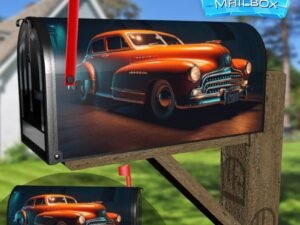 Lowrider With Custom Paint Job Nightlife Decorative Rural Farm Mailbox Cover