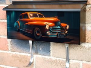 Lowrider With Custom Paint Job Nightlife Townhouse Mailbox Cover