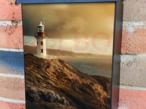 Lighthouse On The Coast before Storm coming Colonial Mailbox Cover