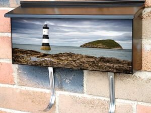 Lighthouse Near Puffin Island Townhouse Mailbox Cover