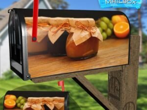 Home Made Jam Jars With Marmalade and some Fruits Decorative Rural Farm Mailbox Cover