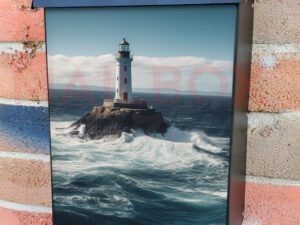 Guidance Lighthouse Beacon On Famous Coastline Colonial Mailbox Cover