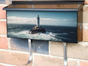 Guidance Lighthouse Beacon On Famous Coastline Townhouse Mailbox Cover