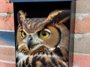 Great Horned Owl Bird Colonial Mailbox Cover
