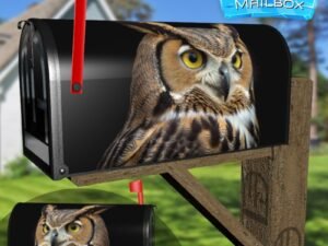 Great Horned Owl Bird Decorative Rural Farm Mailbox Cover