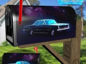 Futuristic Retro Car In Space Galaxy 7 Decorative Rural Farm Mailbox Cover