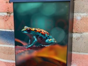 Exotic Poisonous Animal Speckled Frog in Tropical Amazon Rain Forest Colonial Mailbox Cover