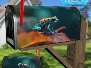 Exotic Poisonous Animal Speckled Frog in Tropical Amazon Rain Forest Decorative Rural Farm Mailbox Cover