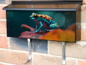 Exotic Poisonous Animal Speckled Frog in Tropical Amazon Rain Forest Townhouse Mailbox Cover