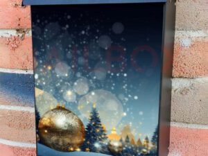 Christmas Decoration with Gold Balls Colonial Mailbox Cover