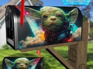 Close Up Of A Stuffed Animal In A Space Suit Decorative Rural Farm Mailbox Cover