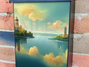 Beautiful Water Scene of Colorful Islands Colonial Mailbox Cover