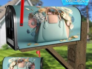 Bag With Spring And Summer Flowers Pastel Color Creative Decorative Rural Farm Mailbox Cover