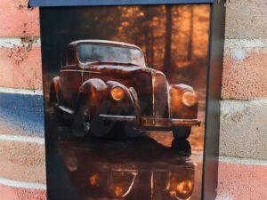 Old Timer Rusty Vintage Classic Car Colonial Mailbox Cover