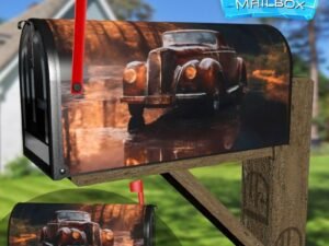 Old Timer Rusty Vintage Classic Car Decorative Rural Farm Mailbox Cover