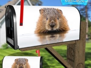 Baby Beaver Hiding Decorative Rural Farm Mailbox Cover