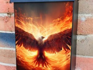 Phoenix Bird On Fire Colonial Mailbox Cover