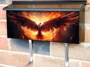 Phoenix Bird On Fire Townhouse Mailbox Cover