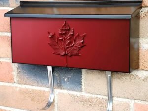 Canada Day Canadian Silk Red Maple Leaf On Red Background Townhouse Mailbox Cover