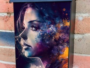 Beautiful Colorful Fantasy Abstract Portrait Of A Beautiful Woman Colonial Mailbox Cover