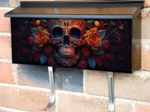 Day Of The Dead Dia De Muertos Mexican Sugar Skull And Roses Townhouse Mailbox Cover