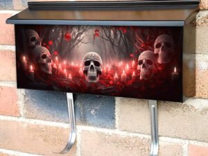 Day Of The Dead Sugar Skulls Dia De Los Muertos Day With Candles Townhouse Mailbox Cover