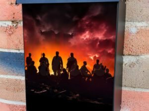 Military Soldier Brigade Silhouette At Sunset Colonial Mailbox Cover