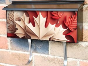 Canada Day Canadian White Maple Leaves Townhouse Mailbox Cover