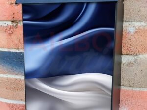 The Blue And White French Silk Flag Quebec Colonial Mailbox Cover