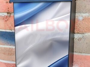 The White And Blue French Silk Flag Quebec Colonial Mailbox Cover