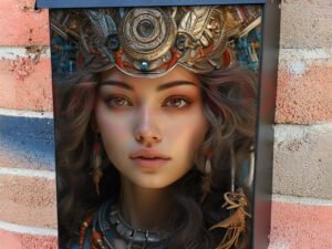 Beautiful Woman In Traditional Clothing Colonial Mailbox Cover