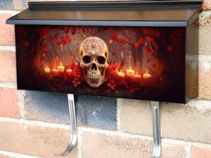 Sugar Skull With Candles Townhouse Mailbox Cover