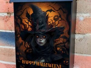 Beautiful Halloween Witch Colonial Mailbox Cover