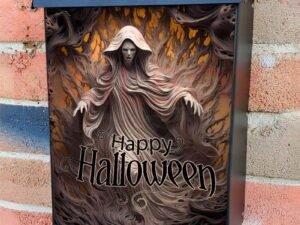 Creepy Halloween Ghost Colonial Mailbox Cover