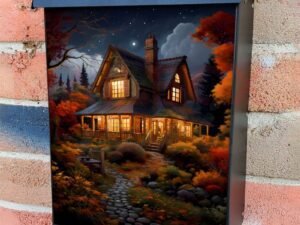 Cozy Fall Cottage Colonial Mailbox Cover