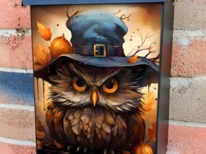 Cute Autumn Owl Colonial Mailbox Cover