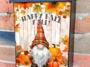 Adorable Autumn Gnome Colonial Mailbox Cover
