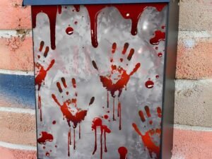 Bloody Hand Prints on the Wall Colonial Mailbox Cover