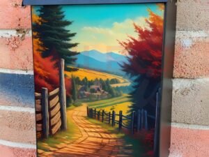 Beautiful Autumn Road Colonial Mailbox Cover