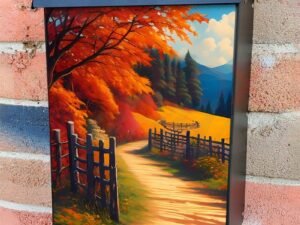 Colorful Country Trees Colonial Mailbox Cover