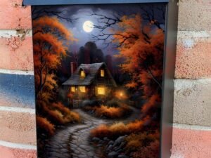 October Night at the Cottage Colonial Mailbox Cover